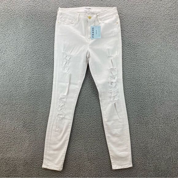 Frame Denim Le Skinny de Jeanne Women's Distressed Mid-Rise Jeans | Size:  31 - Picture 1 of 16